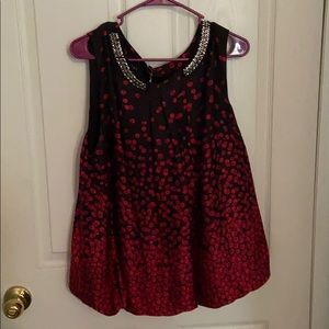 Red and black dress shirt